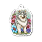 znbmsrrの花アラスカの子犬。 愛犬家のためのキュートなデザイン。 Acrylic Key Chain