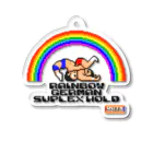 DOTSWRESTLERのRAINBOW GERMANSUPLEXHOLD（Black Logo） アクリルキーホルダー