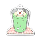 ぱ！のふわふわねこ クリームソーダ Acrylic Key Chain