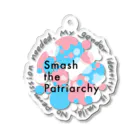 生存しよ！のsmash the patriarchy! トランスジェンダーフラッグカラー Acrylic Key Chain