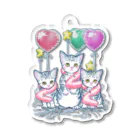 nya-mew（ニャーミュー）のニャンニャンニャン2023 Acrylic Key Chain