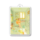 夏野スイカのギターを弾く少女 Acrylic Key Chain