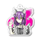 S極の猫メイドπくん(フチあり) Acrylic Key Chain