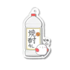 紅い羽の子 -ひよことぴよめろ-の4リッター焼酎を飲みたい人とたたかうひよこ Acrylic Key Chain