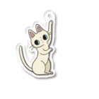 あるせの「お客さま、困ります！」白ねこ様の壁で爪研ぎ Acrylic Key Chain