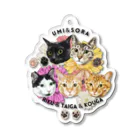 みきぞーん｜保護猫 ミッキー画伯と肉球とおともだちのriku umi taiga kouga sora Acrylic Key Chain