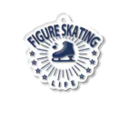 sports_tower スポーツタワーのフィギュアスケート・星・figure skating・グッズ・デザイン・フィギアスケート・#Tシャツ・ステップ・スピン・ジャンプ・スケート靴イラスト・技・男子・女子・かっこいい・かわいい・アイスダンス アクリルキーホルダー