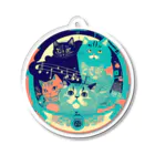 猫子猫の音楽と猫 Acrylic Key Chain