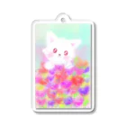 ちゃすみんwith Dragon&Angelのフラワーキャットゆきちゃん Acrylic Key Chain