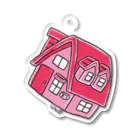 YUM DOLLSのミニチュアハウス桃 Acrylic Key Chain