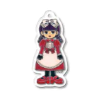 YUM DOLLSのおしゃれレッド都ちゃん Acrylic Key Chain