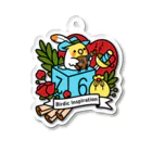 Cody the LovebirdのChubby Bird オカメインコとマンドリン　Birdic Inspiration 2 Acrylic Key Chain