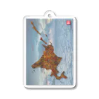 Yanagiya Kosanjiの北海道_TextMap_木目調[空と海] Acrylic Key Chain