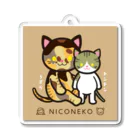 にこねこ【保護猫の保育園】のうずら・トントン親子キーホルダー Acrylic Key Chain