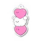 ふわふわポメラニアンちゃんのふわふわハート3つ子ちゃん Acrylic Key Chain