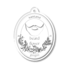 santanaのbeard flower 03 : White Acrylic Key Chain