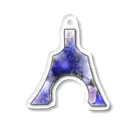 箏譜職人 織姫の琴柱（青紫） Acrylic Key Chain