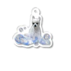 角刈りの犬の角刈りの犬　くものうえver Acrylic Key Chain