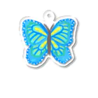 34illustrationの青い蝶々 Acrylic Key Chain