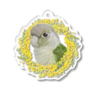 mariechan_koboの040 ウロコインコシナモン ミモザのリース Acrylic Key Chain