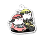 imo-zonの白丸兄弟バイクに乗る Acrylic Key Chain