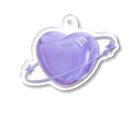 ZAIKAのパープル3Dハート Acrylic Key Chain