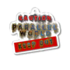 PALA's SHOP　cool、シュール、古風、和風、のcaution「parallelworld」ー立入禁止(バックプリント) Acrylic Key Chain