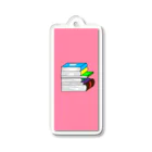 みお イラストショップのブックタワー(ピンク) Acrylic Key Chain