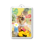 柴犬グッズ専門店 あられ堂の柴犬　真夏のリゾート001 Acrylic Key Chain