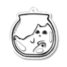 ちーのお店のガラス瓶とねこ Acrylic Key Chain