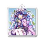 月蝕ざっか店＠SUZURIの君は紫陽花-Ms.Hydrangea☂️ - B Acrylic Key Chain