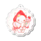 PONPULのいちごねこ Acrylic Key Chain