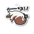 イラスト MONYAAT のさかさま　スズメがバビューン　アクキー等 Acrylic Key Chain