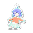 えもえもの青い神の女の子 Acrylic Key Chain