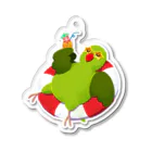 赤卵太郎🥚家族になったぽん太🦜のサマーぽんちゃん🌻浮き輪でご機嫌🛟 Acrylic Key Chain