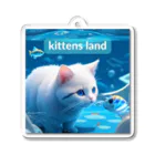 kittens-landのkittens x 水遊びdesignその３にゃん Acrylic Key Chain