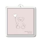 rilybiiの🧸 Bear and heart white balloon . アクリルキーホルダー