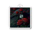 LunaNocturneの赤い薔薇の休息 Acrylic Key Chain