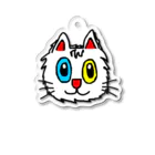 エマメ本舗のオッドアイの白猫エマメちゃんグッズ Acrylic Key Chain