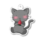 ここちぐらの夏の黒猫キーホルダー Acrylic Key Chain