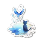 yuuの黒猫と青い鳥 Acrylic Key Chain