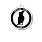 パート主婦しずかのオリジナルイラストグッズのカラス日記ロゴ入りシルエットハッピー Acrylic Key Chain