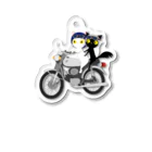 NEKOZOKUのしろねこくろねこバイクツーリング Acrylic Key Chain