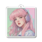 みわち@カワイイ集めましたのHeadphones Girl Acrylic Key Chain