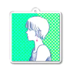 karaの眠そうな女のコ Acrylic Key Chain