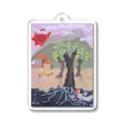 shiwon art worksの葡萄畑　ワインを愛する Acrylic Key Chain