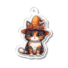ラキューキャの帽子をかぶった三毛猫　 Acrylic Key Chain