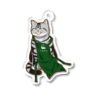 もっち（mocchi）のカフェ店員猫 アクリルキーホルダー