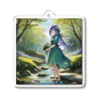 工房ruhuの花言葉ガール #76 ギボウシ-a Acrylic Key Chain