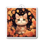 スペースキャットコレクションの🍁 宇宙猫の秋イラストグッズ 🍁 Acrylic Key Chain